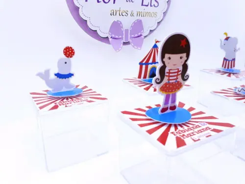 Caixinha Acrilica 3d Circo Menina