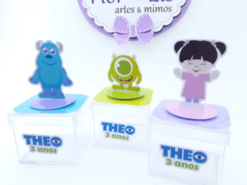 Caixinha Acrílica 3d Monstros Sa