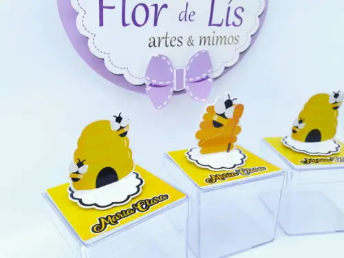 Caixinha Acrilica 3d Festa Abelhinha Personalizada
