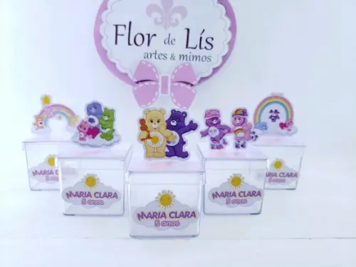 Caixinha Acrílica 3d Ursinhos Carinhosos 5cm