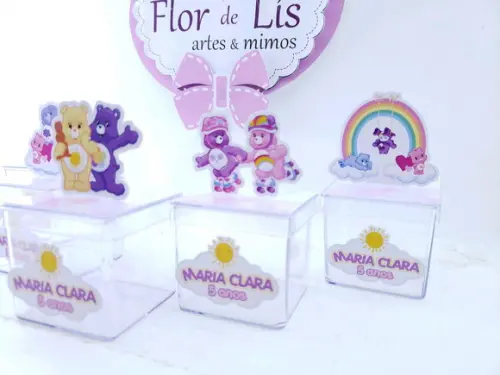 Caixinha Acrílica 3d Ursinhos Carinhosos 5cm