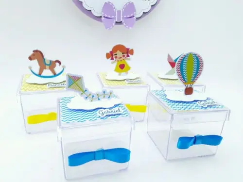 Caixinha Acrílica Brinquedos Antigos 5cm