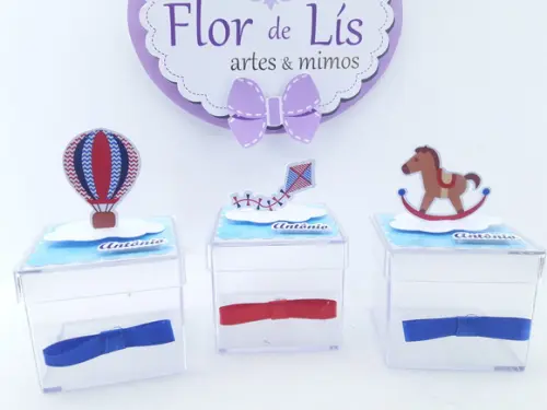 Caixinha Acrílica Brinquedos Antigos 5cm
