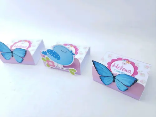 Caixinha Chocolate Duplo Jardim Encantado Borboletas