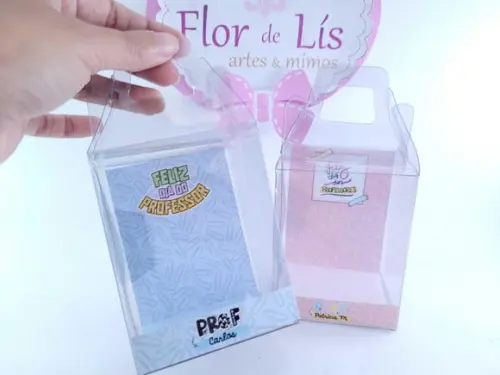 Caixinha Dia dos Professores Transparente Personalizada