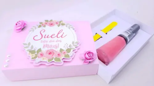 Caixinha Esmalte e Lixa de Unhas Dia das Mães