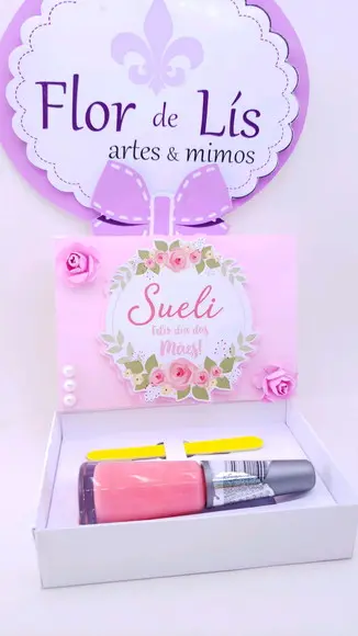 Caixinha Esmalte e Lixa de Unhas Dia das Mães