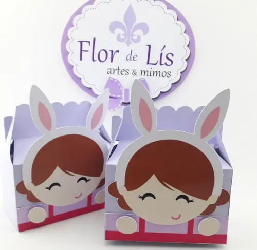 Caixinha Maleta Páscoa Coelhinha Cute Lembrancinha