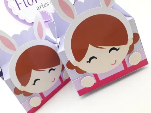 Caixinha Maleta Páscoa Coelhinha Cute Lembrancinha