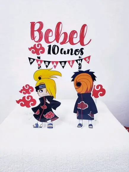 Cake Topper Akatsuki Deidara e Tobi Topo Bolo