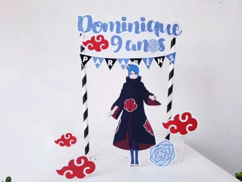 Cake Topper Akatsuki Konan Topo Bolo