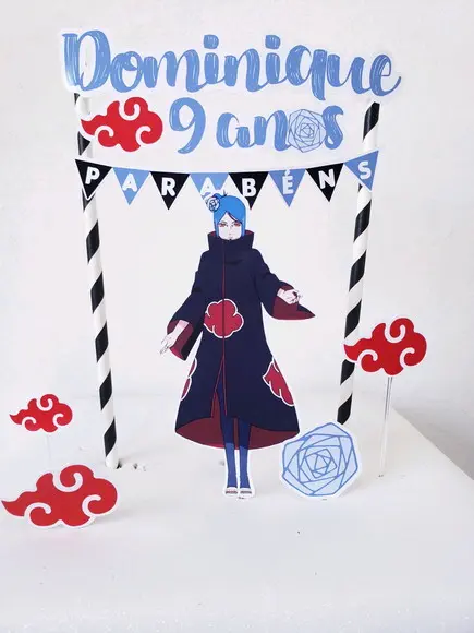 Cake Topper Akatsuki Konan Topo Bolo
