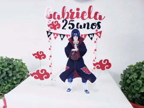 Cake Topper Akatsuki Itachi Topo Bolo