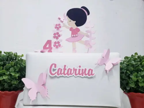 Cake Topper Bailarina Luxo Topo Bolo