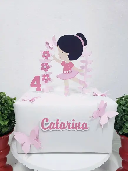 Cake Topper Bailarina Luxo Topo Bolo