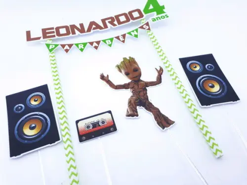 Cake Topper Baby Groot Guardiões Topo Bolo