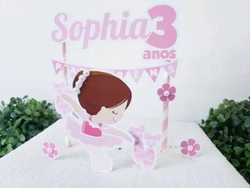 Cake Topper Bailarina Topo Bolo