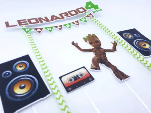 Cake Topper Baby Groot Guardiões Topo Bolo