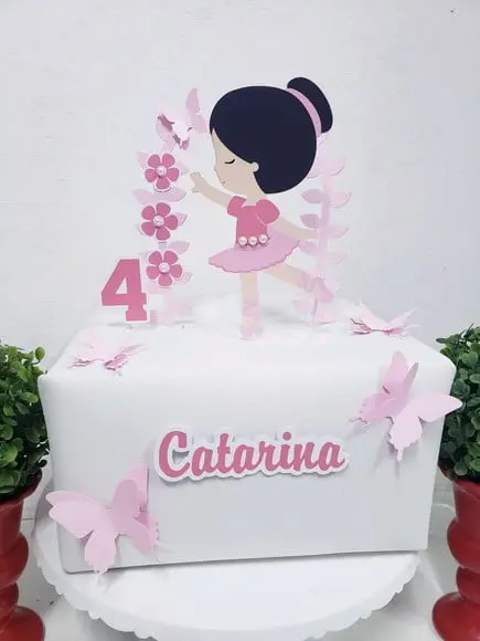 Cake Topper Bailarina Luxo Topo Bolo