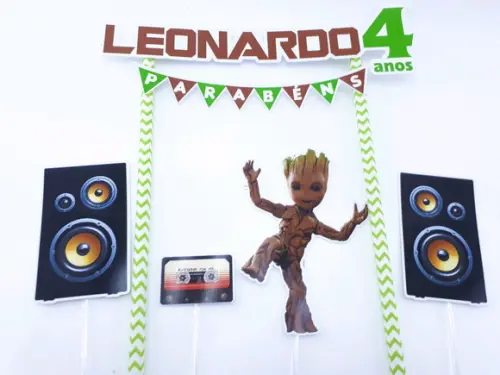 Cake Topper Baby Groot Guardiões Topo Bolo