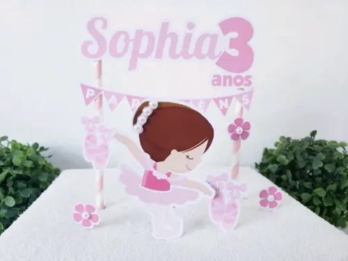 Cake Topper Bailarina Topo Bolo