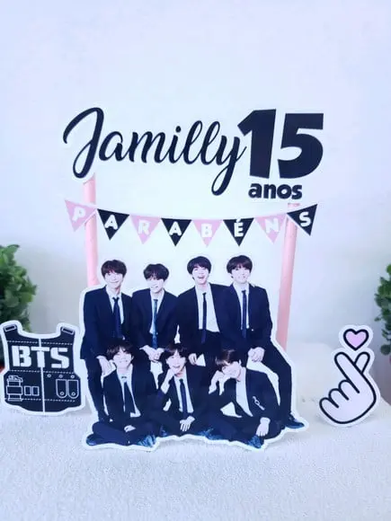 Cake Topper Bts Banda Coreanap Topo Bolo