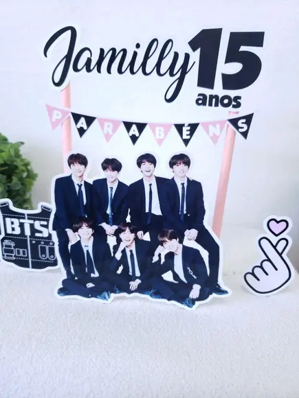 Cake Topper Bts Banda Coreanap Topo Bolo