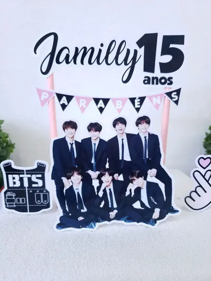 Cake Topper Bts Banda Coreanap Topo Bolo