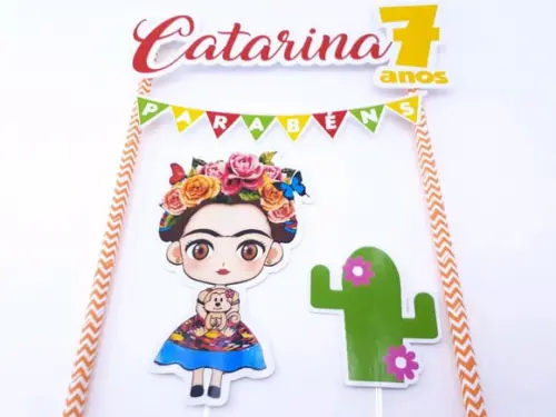 Cake Topper Frida Kahlo México Topo Bolo
