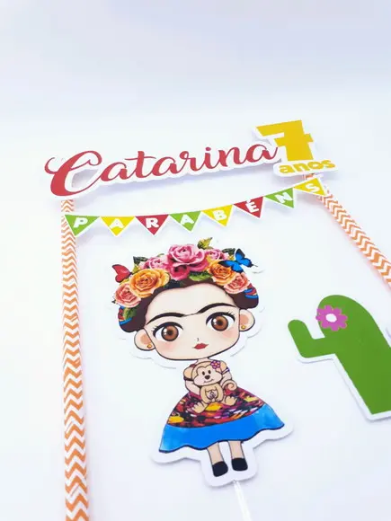 Cake Topper Frida Kahlo México Topo Bolo