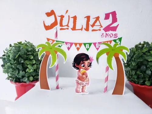 Cake Topper Moana Baby Topo Bolo