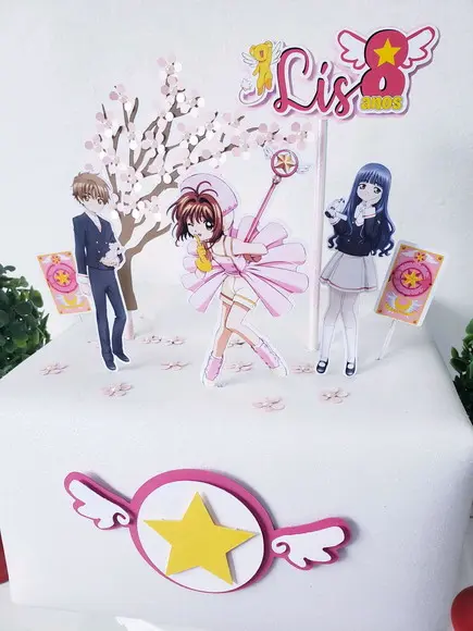 Cake Topper Sakura Card Captors Luxo Topo Bolo