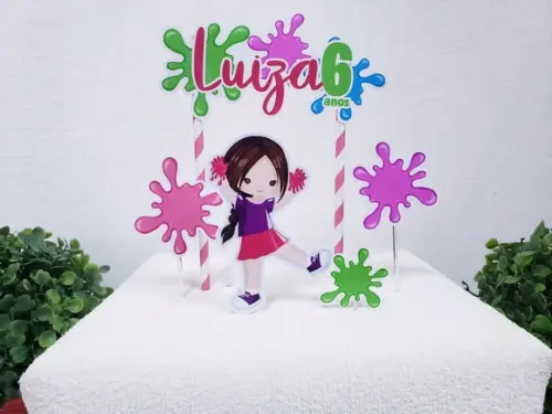 Cake Topper Slime Menina Topo Bolo