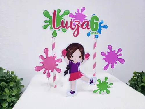 Cake Topper Slime Menina Topo Bolo