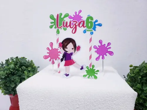 Cake Topper Slime Menina Topo Bolo