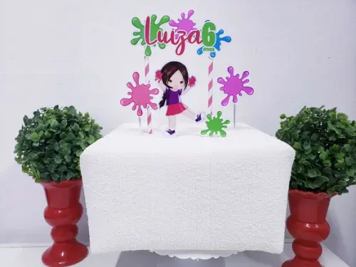 Cake Topper Slime Menina Topo Bolo