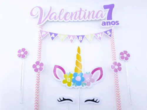 Cake Topper Unicórnio Chifre Topo Bolo
