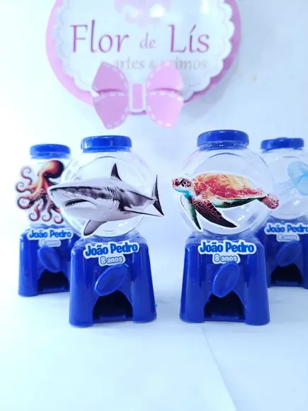 Candy Machine Animais Fundo do Mar Realista Baleiro Azul