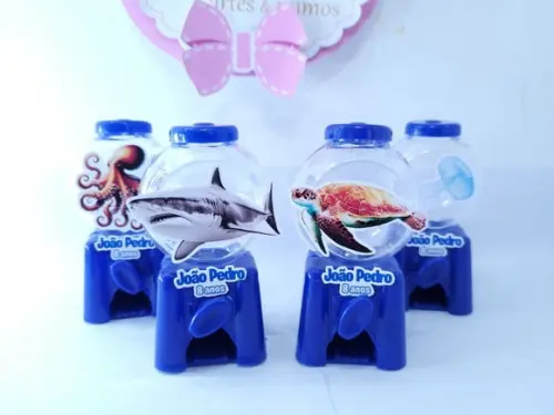 Candy Machine Animais Fundo do Mar Realista Baleiro Azul