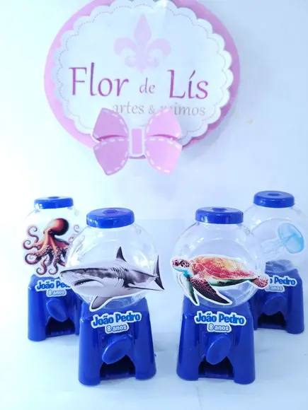 Candy Machine Animais Fundo do Mar Realista Baleiro Azul