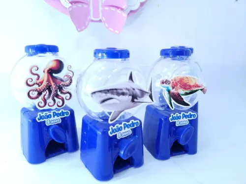 Candy Machine Animais Fundo do Mar Realista Baleiro Azul