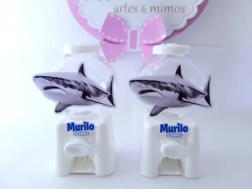 Candy Machine Tubarão Fundo do Mar Realista Baleiro Branco