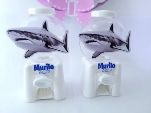 Candy Machine Tubarão Fundo do Mar Realista Baleiro Branco