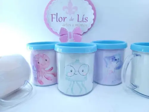 Caneca Rosqueável Fundo do Mar Aquarela