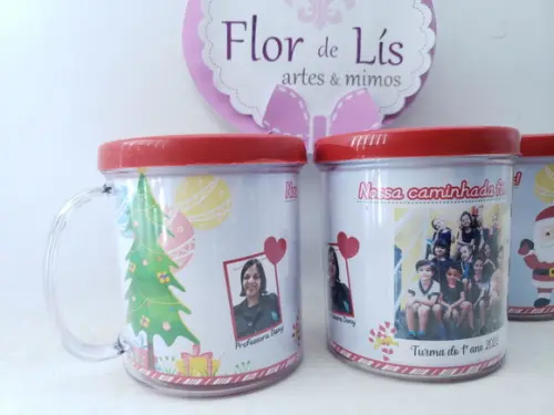 Caneca Rosqueável de Natal Lembrança Escolar Formatura