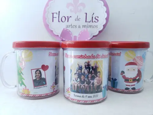 Caneca Rosqueável de Natal Lembrança Escolar Formatura
