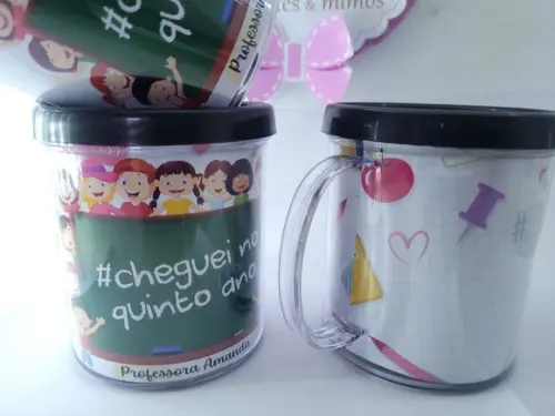 Caneca Rosqueável Personalizada Volta às Aulas Escolar