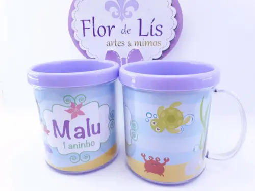 Caneca Rosqueável Sereia Fundo do Mar Menina