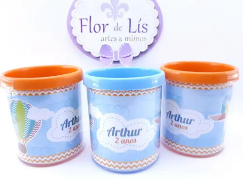Caneca Rosqueável Pipas e Balões