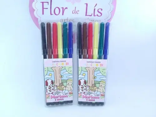 Canetinhas Personalizada 6 Cores para Pintar Bobbie Goods